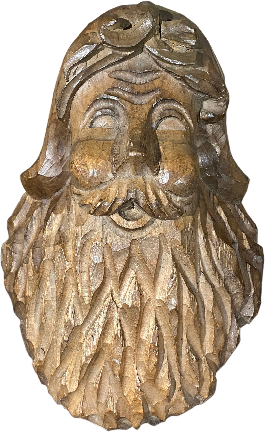 Early 20th Century Carved Santa Head