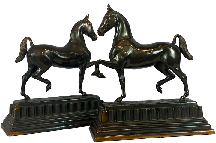 Original Pair of Bronze Horse Bookends