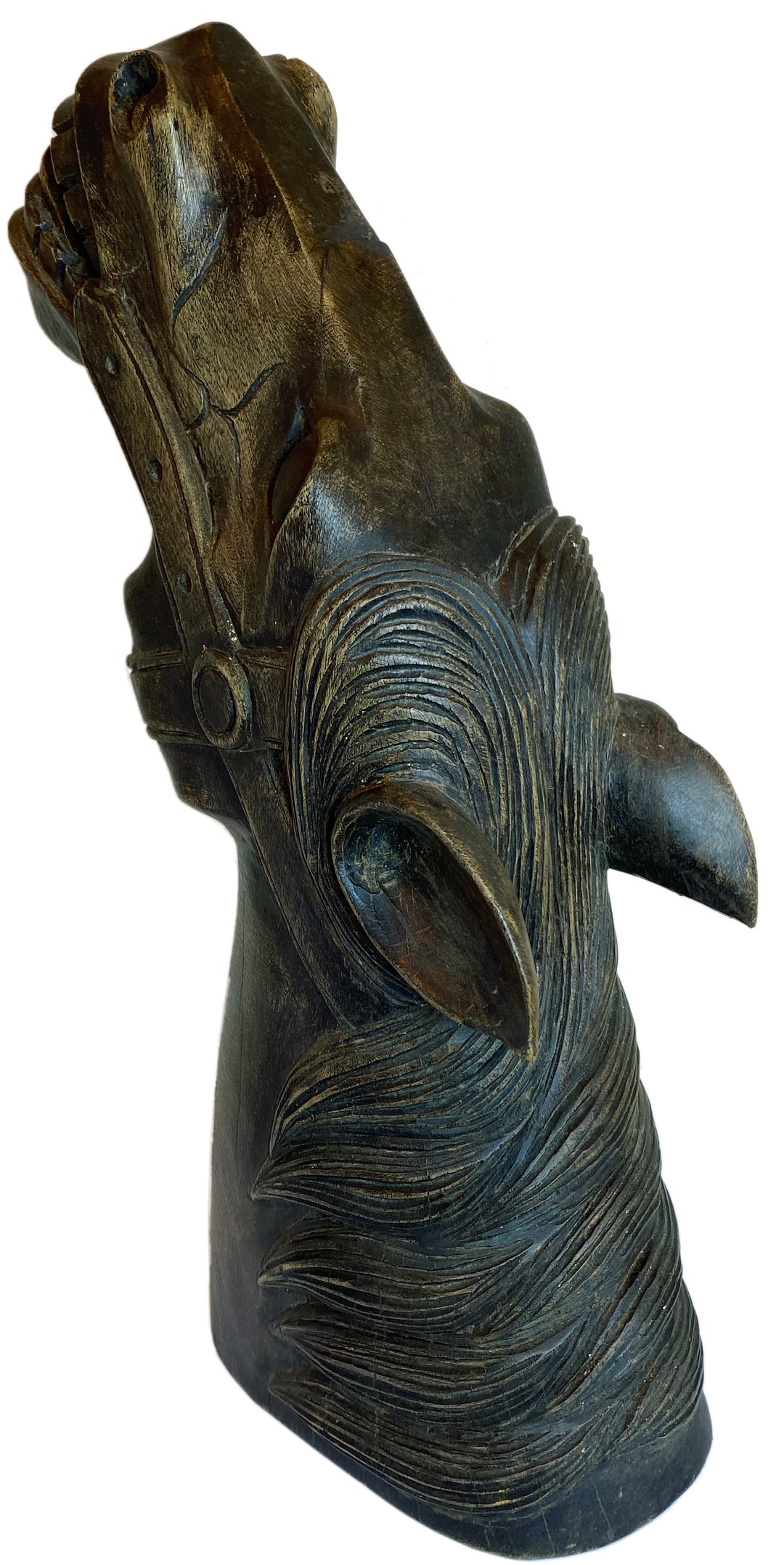 19th Century Carved Horse Head Statue