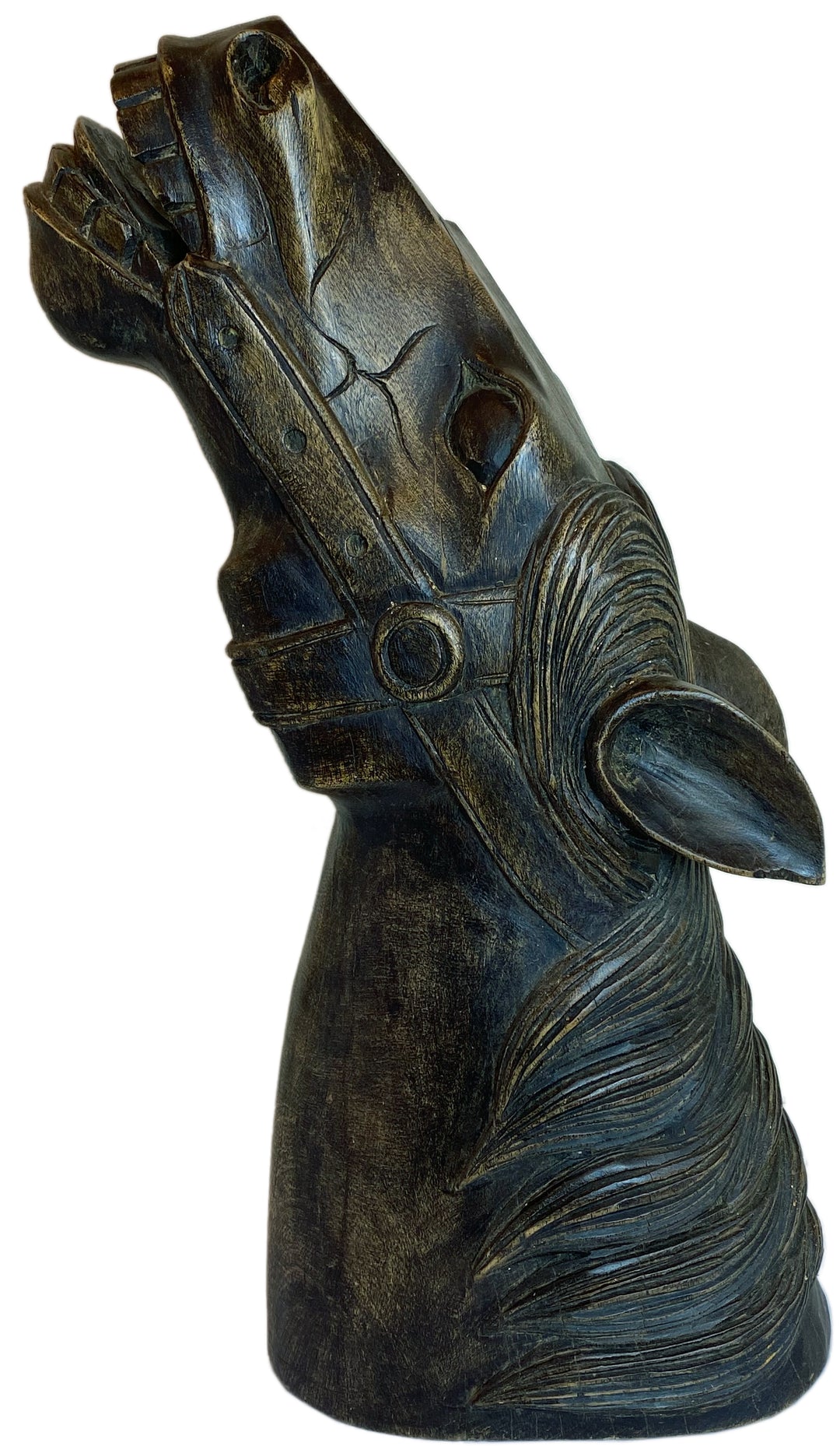 19th Century Carved Horse Head Statue