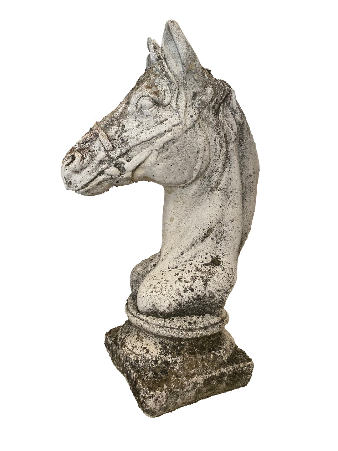 Vintage Cast Stone Horse Head Sculpture