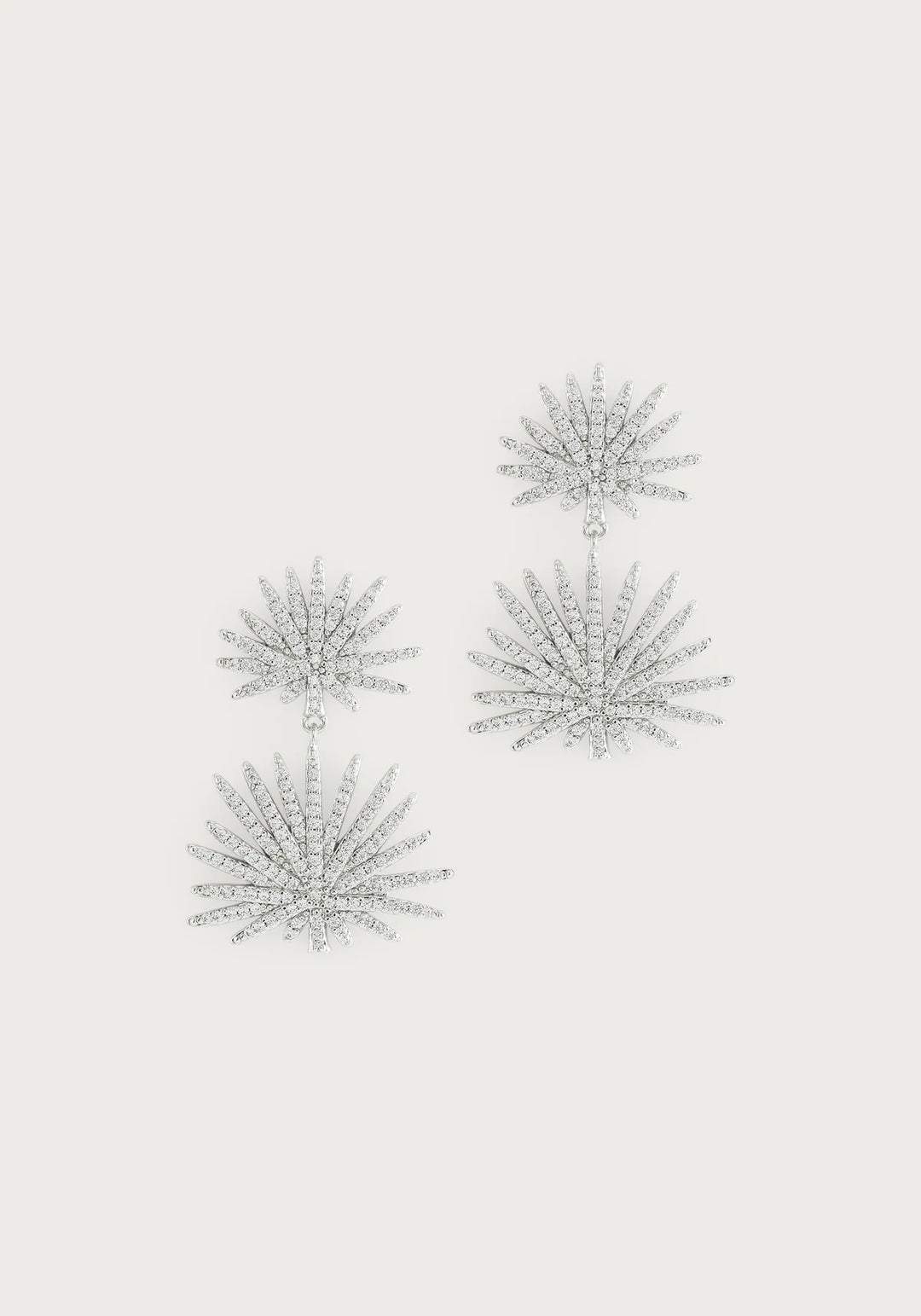 Palm Pavé Double Fan Palm Earrings