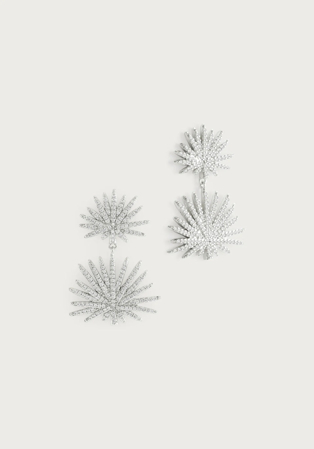 Palm Pavé Double Fan Palm Earrings