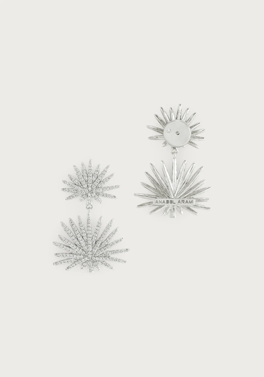 Palm Pavé Double Fan Palm Earrings