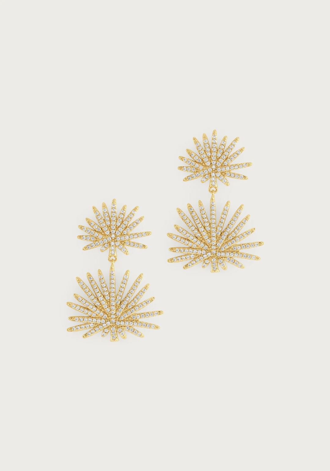 Palm Pavé Double Fan Palm Earrings