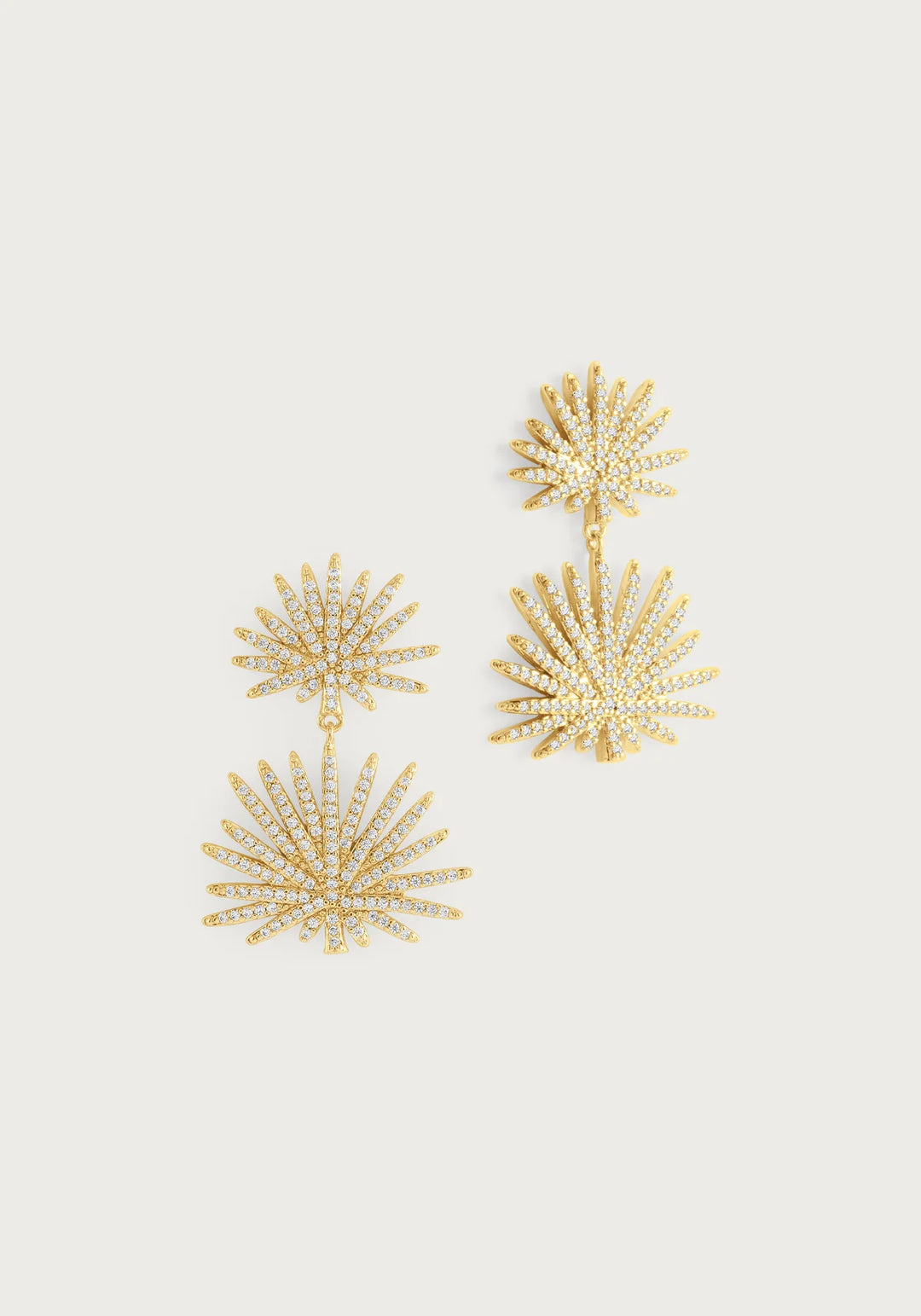 Palm Pavé Double Fan Palm Earrings
