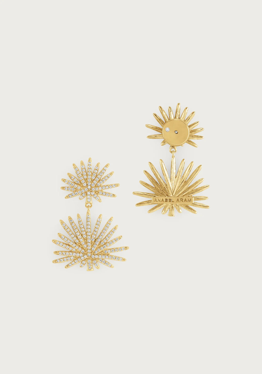 Palm Pavé Double Fan Palm Earrings