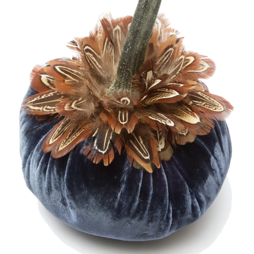 Velvet Pumpkin with Feather Collar
