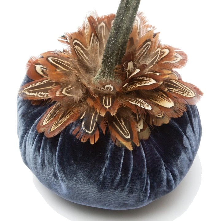 Velvet Pumpkin with Feather Collar
