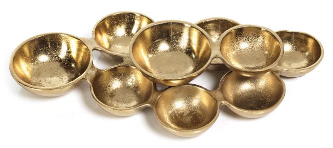 Small Cluster of Dark Gold Bowls - 9