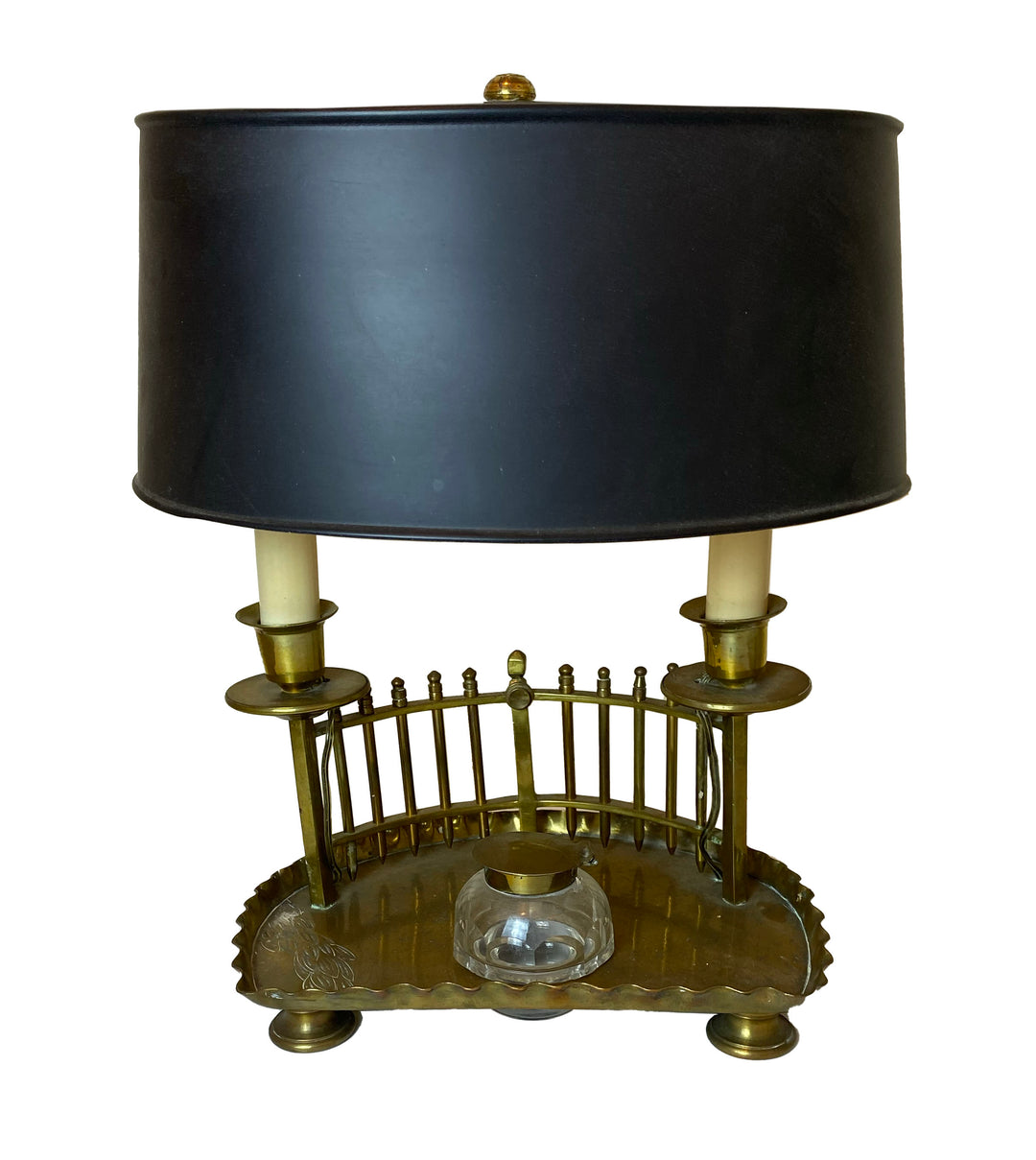 Vintage Brass Inkstand Table Lamp