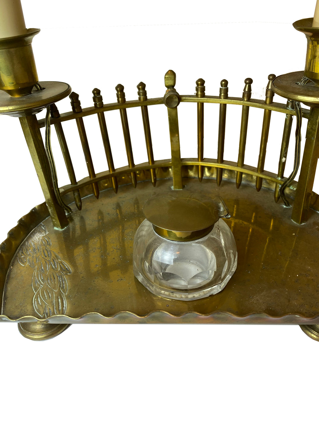 Vintage Brass Inkstand Table Lamp
