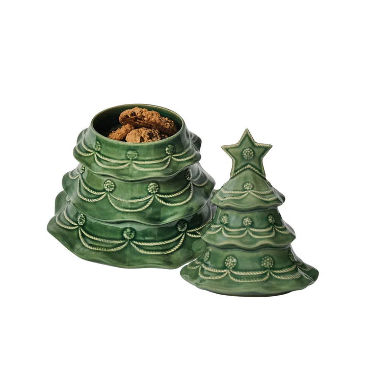 Christmas Tree Cookie Jar with Lid