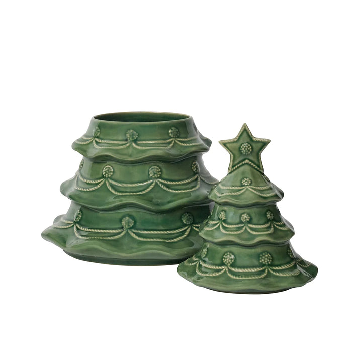 Christmas Tree Cookie Jar with Lid