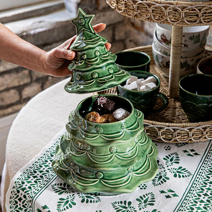 Christmas Tree Cookie Jar with Lid