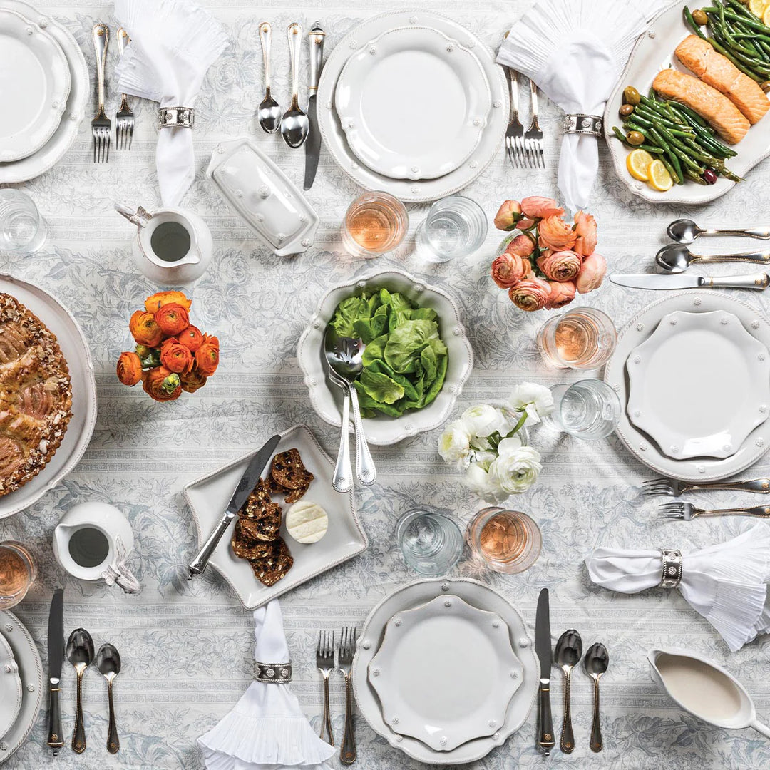 4pc Place Setting with 2 Bowls - Whitewash
