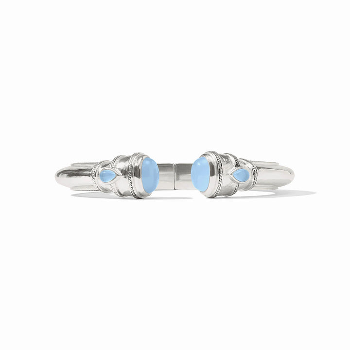 Cannes Demi Cuff - Silver & Chalcedony Blue