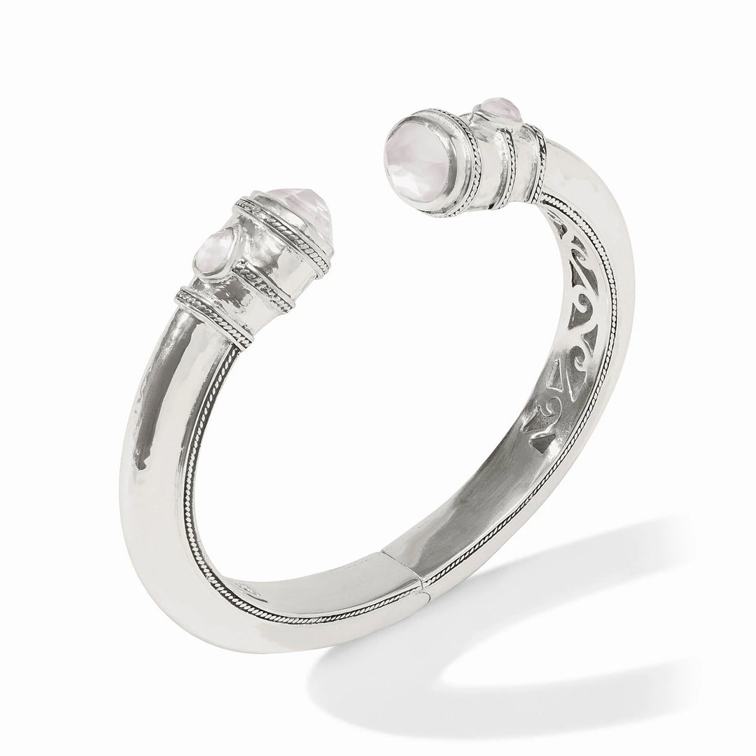 Cannes Demi Cuff - Silver & Chalcedony Blue