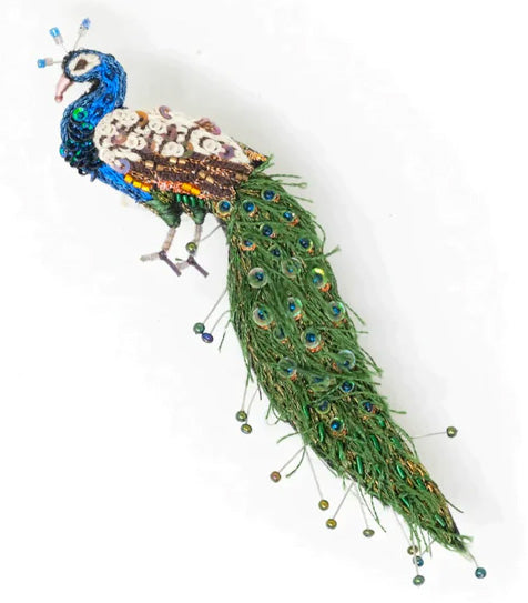 Jewelled Peacock Brooch