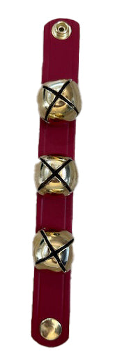 Red Leather Jingle Bell Bracelet – Made in the USA by Amish Artisans