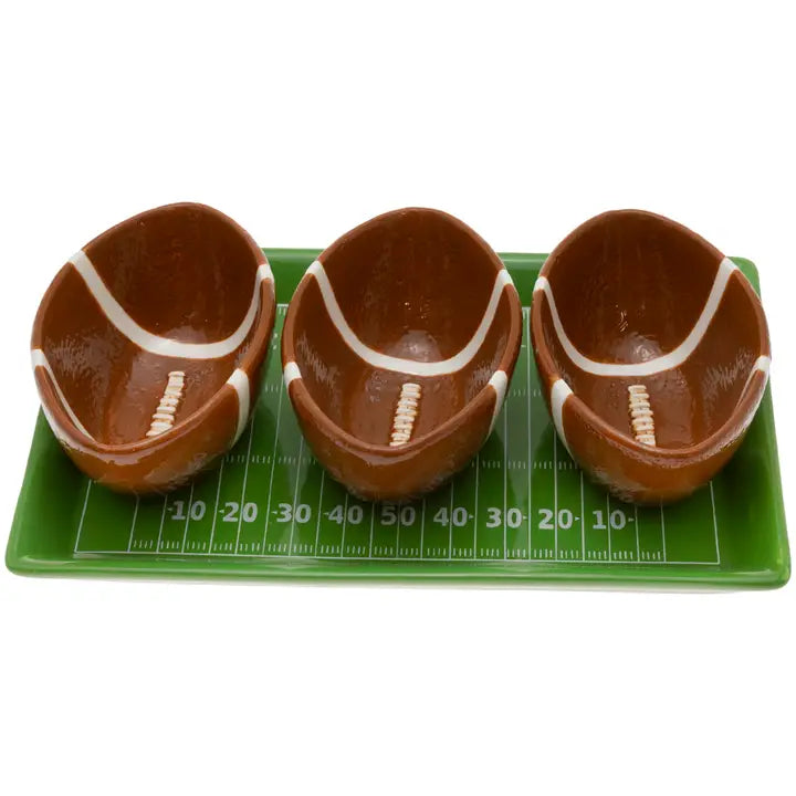 Football Fever Condiment Tray with Bowls