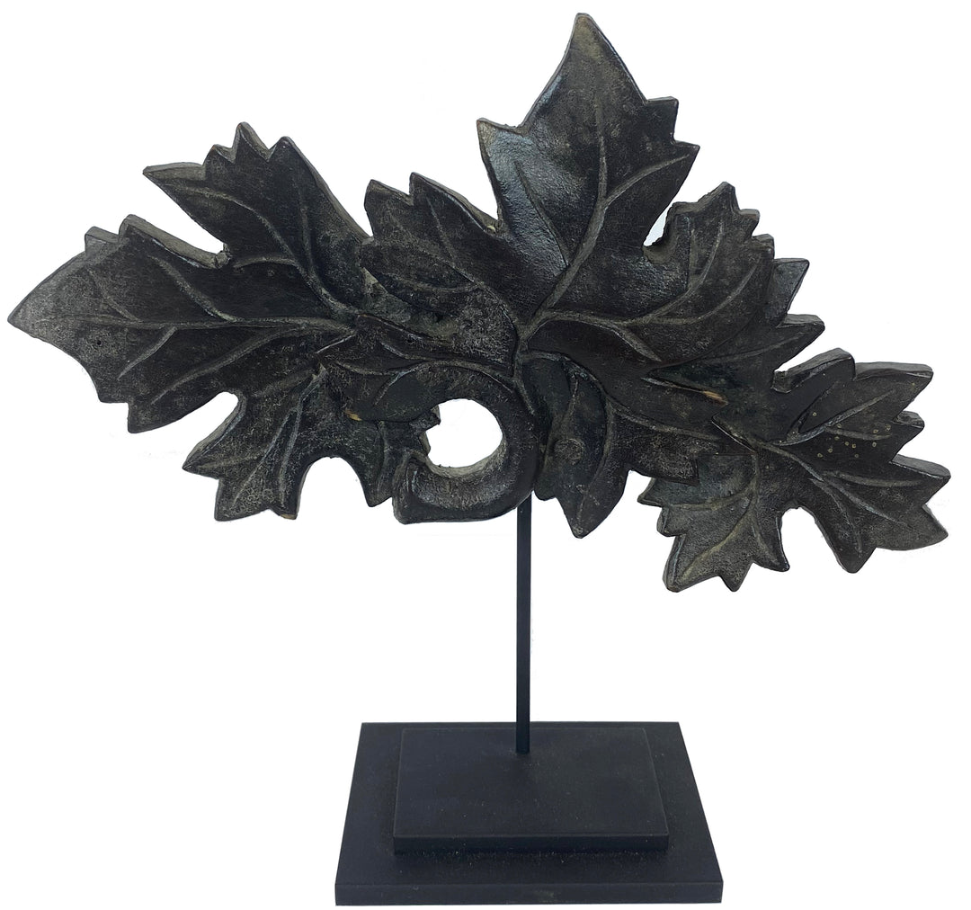 Wood Leaf Decor on Stand