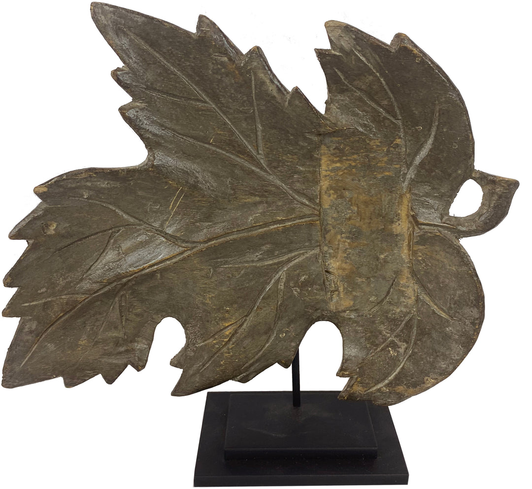 Wood Leaf Decor on Stand