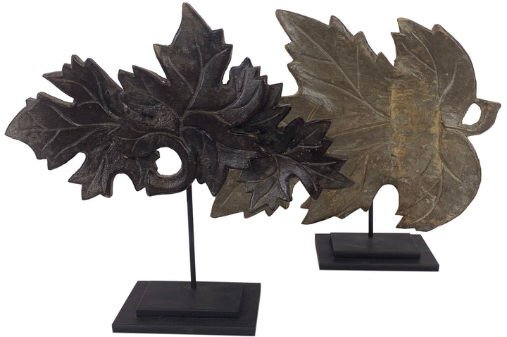 Wood Leaf Decor on Stand