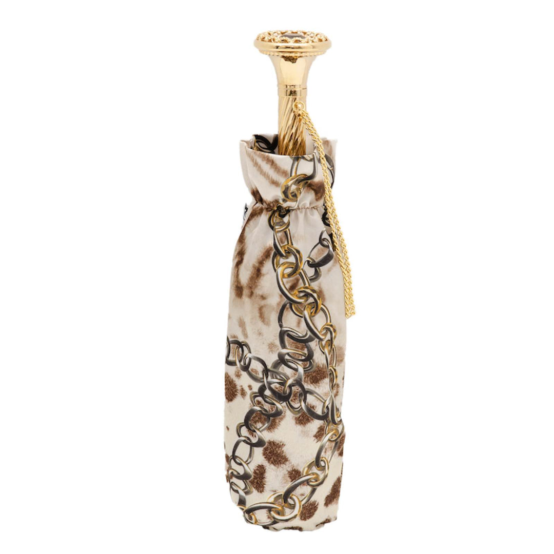 Folding Umbrella - Leopard Print and Chains