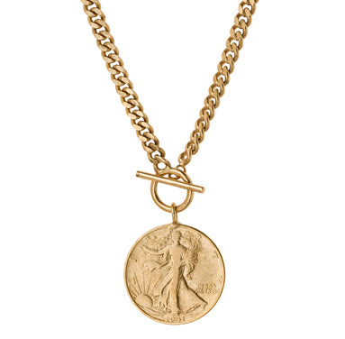 Liberty Coin Toggle Necklace
