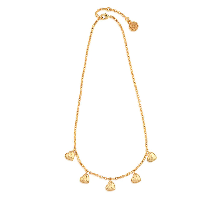 Love Heart Multi-Station Necklace, 16"+2"