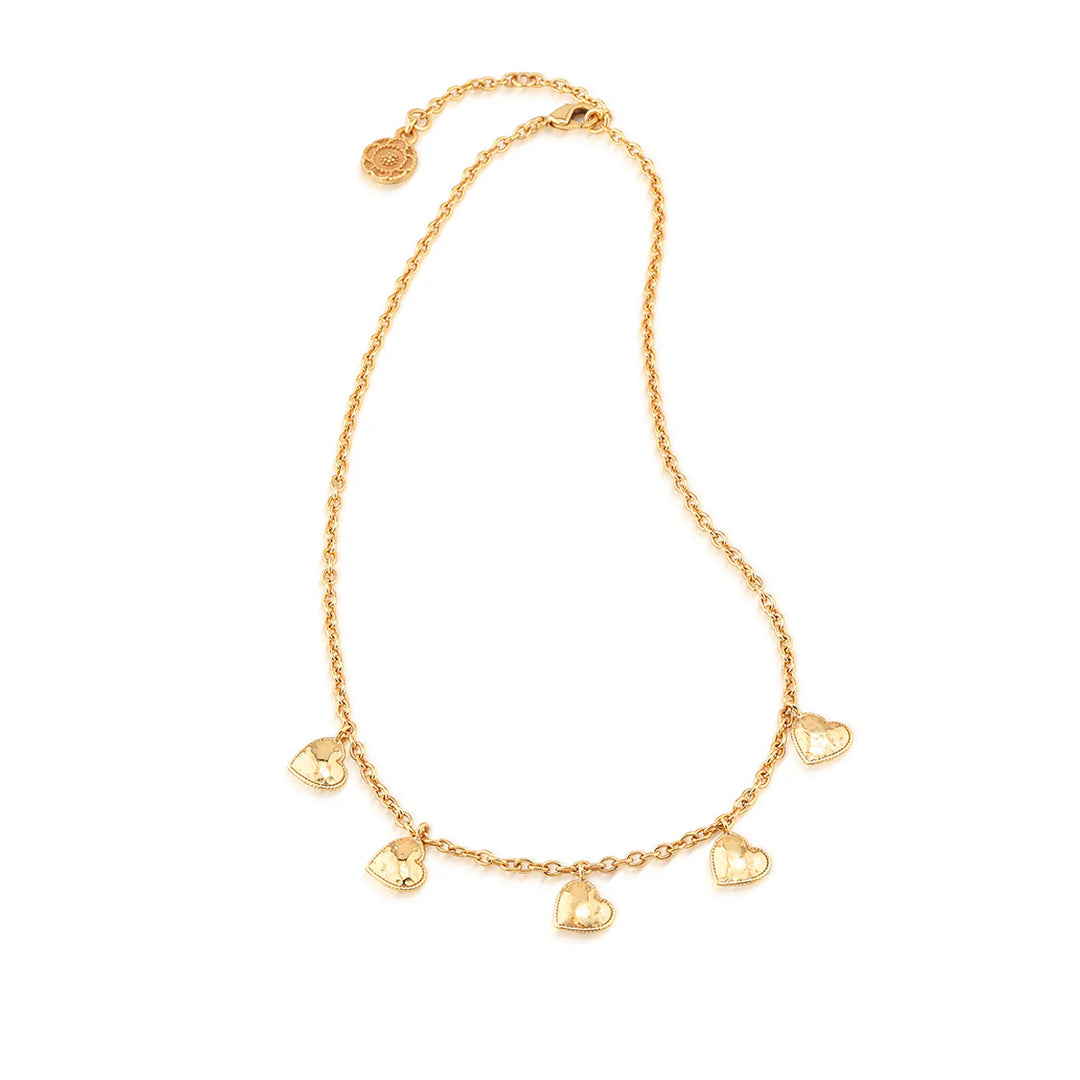 Love Heart Multi-Station Necklace, 16"+2"