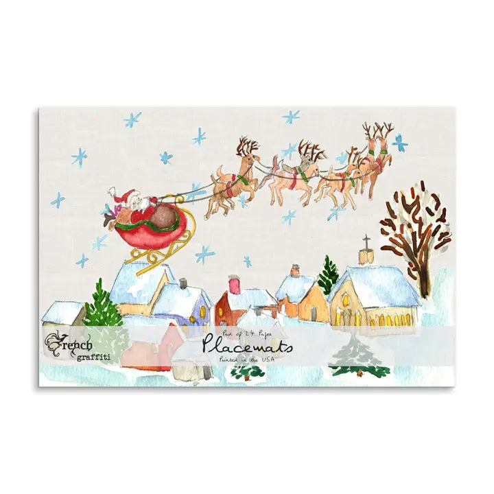 Santa’s Sleigh Holiday Paper Placemats