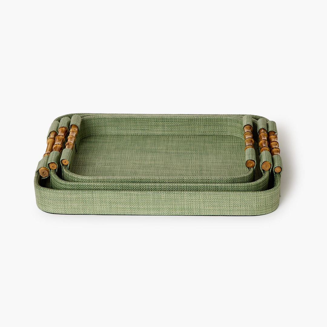 Monaco Green Faux Seagrass Tray