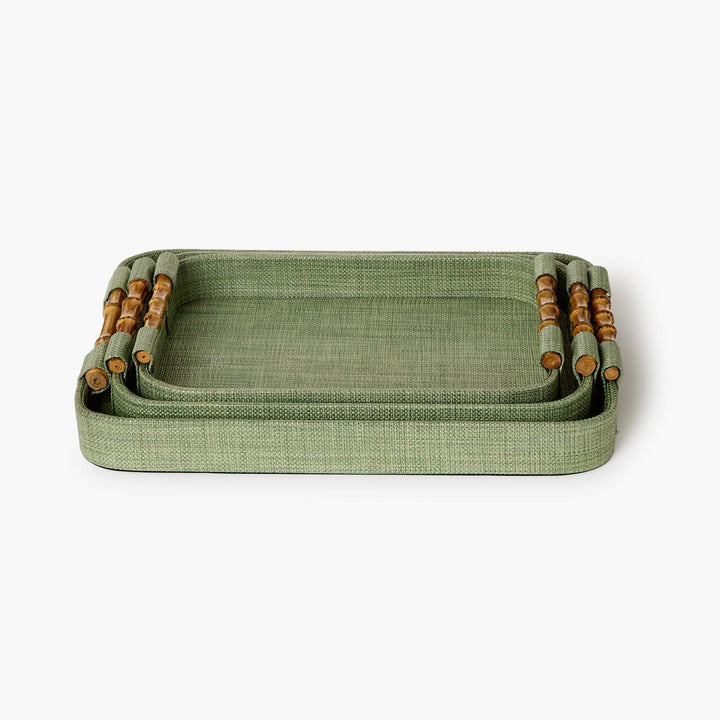 Monaco Green Faux Seagrass Tray