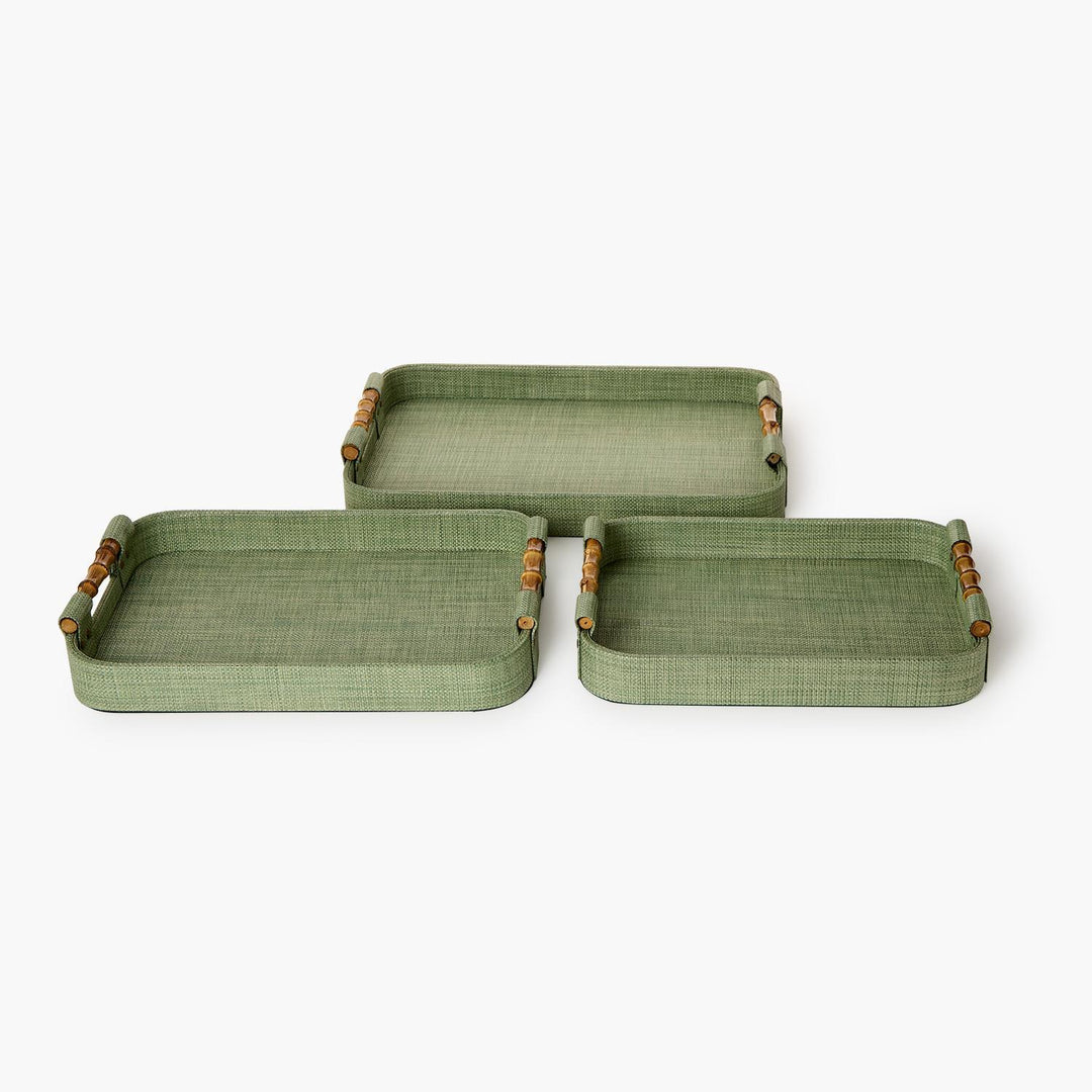 Monaco Green Faux Seagrass Tray