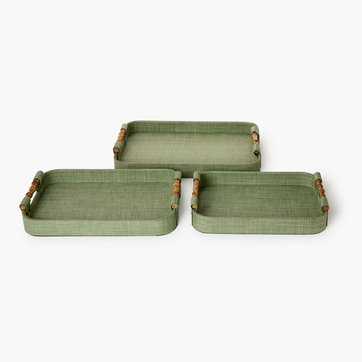 Monaco Green Faux Seagrass Tray