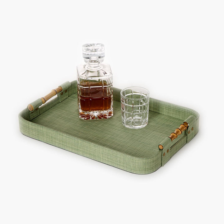 Monaco Green Faux Seagrass Tray