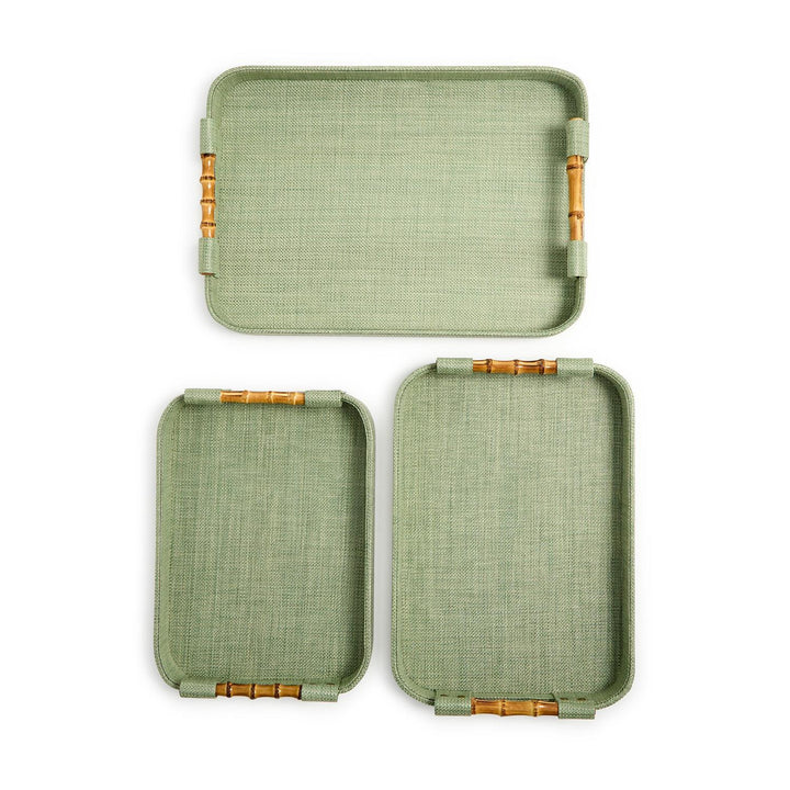 Monaco Green Faux Seagrass Tray