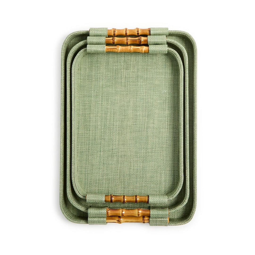Monaco Green Faux Seagrass Tray