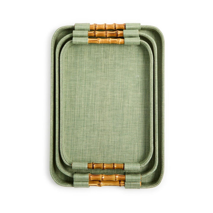 Monaco Green Faux Seagrass Tray