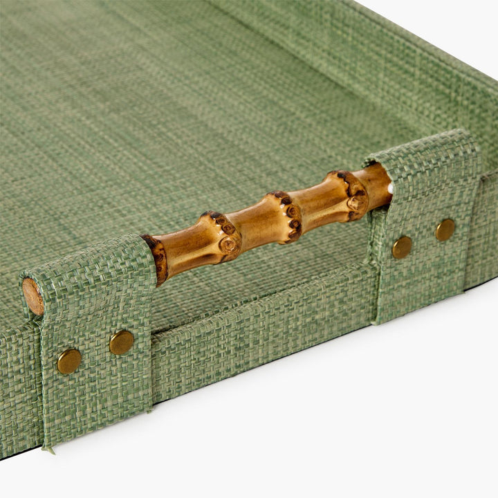 Monaco Green Faux Seagrass Tray