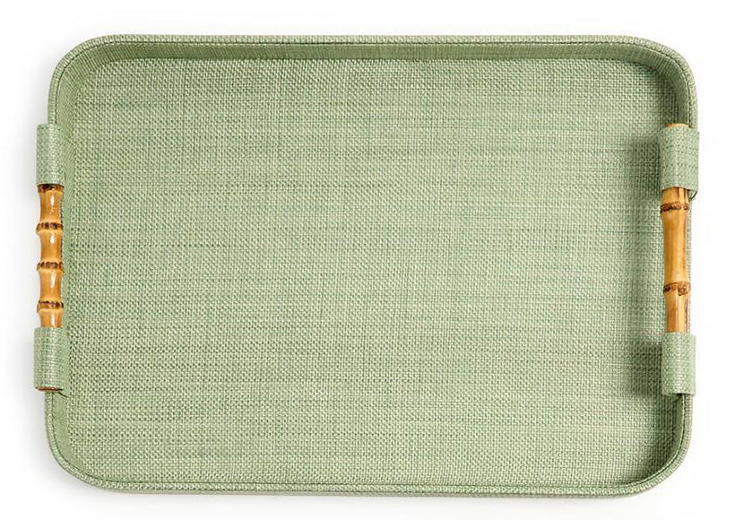 Monaco Green Faux Seagrass Tray