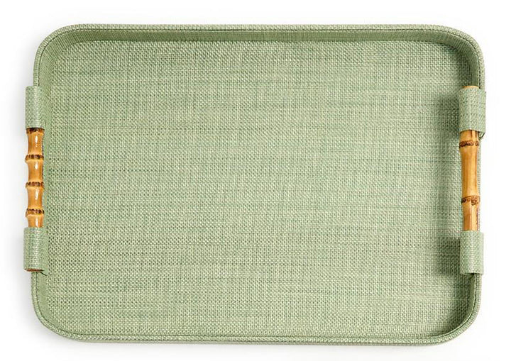 Monaco Green Faux Seagrass Tray