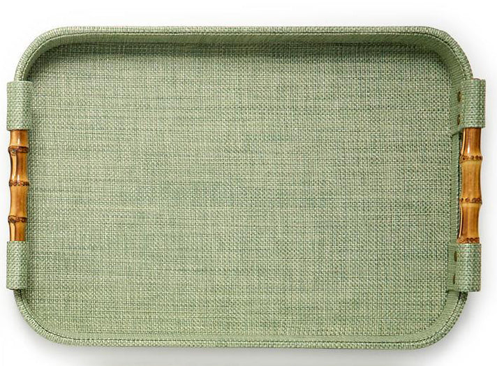 Monaco Green Faux Seagrass Tray