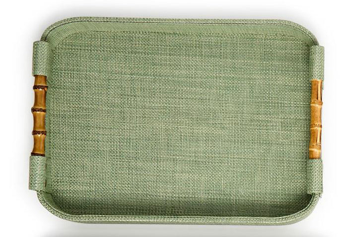 Monaco Green Faux Seagrass Tray