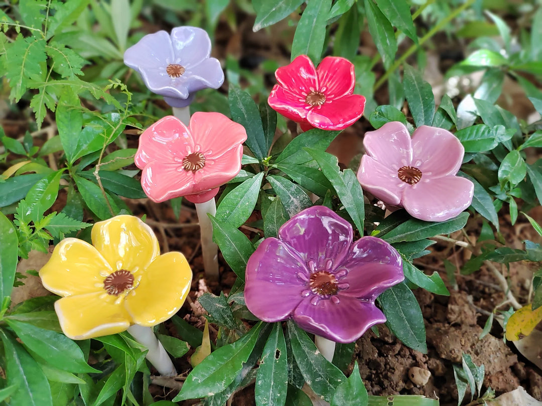 Peek-a-Boo Ceramic Garden Flowers