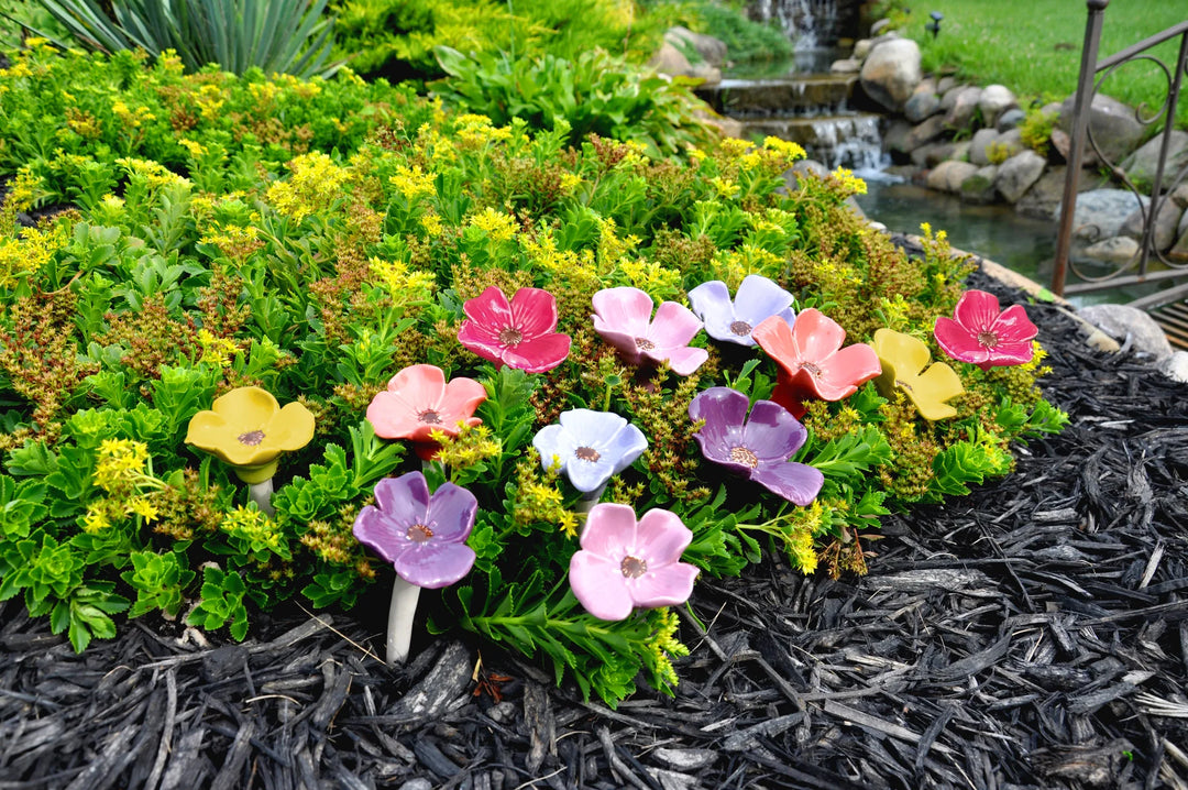 Peek-a-Boo Ceramic Garden Flowers
