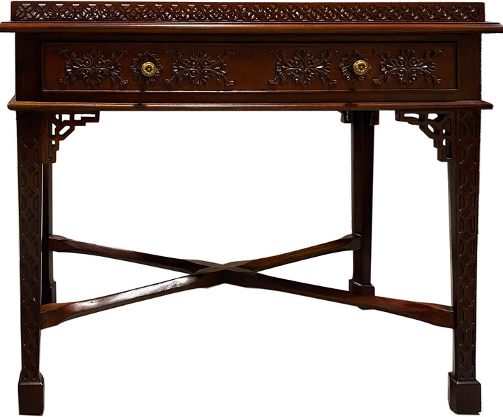 Maitland Smith Mahogany Chinese Chippendale Side Table