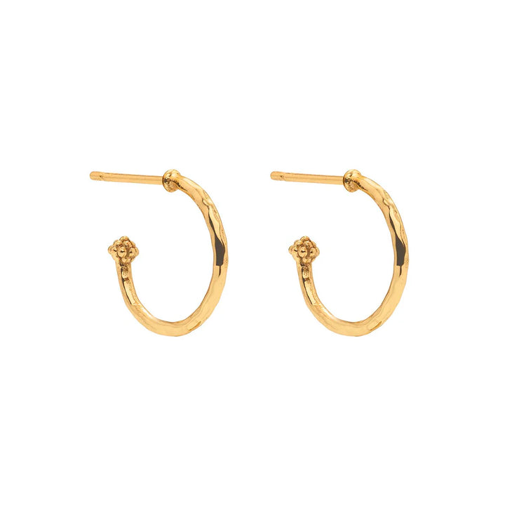 Mermaid Garden Hoop Earrings with Flower Charm